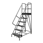 Tri-Arc Manufacturing – Escabeau roulant avec marche supérieure profonde; 60 po haut.; 6 marches; 24 po larg. (KDSR106246-D2)-Nombre de marches : 6