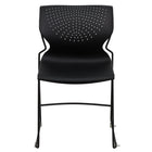 Flash Furniture – Chaise empilable Hercules à tubulure noire style traîneau, siège et dossier plein noirs-Chaise empilable multi-usages