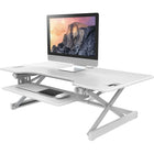 Rocelco - DADR46-WH Élévateur de bureau à hauteur réglable de luxe avec plage de levage verticale améliorée - Blanc-Peut supporter jusqu'à 45 livres.