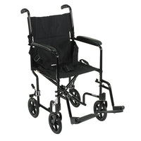 Drive Medical – Fauteuil roulant léger, noir, largeur du siège de 19 po-Noir, aluminium