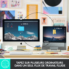 Clavier rétroéclairé sans fil Logitech MX Keys Mini pour professionnels - Graphite-Rechargeable via USB-C: le clavier MX Keys Mini Bluetooth a une autonomie maximale de 10 jours avec une seule charge complète ou de 5 mois maximum en éteignant le rétroéclairage(3)