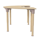Flash Furniture - Table d'activites demi-lune Bright Beginnings de qualite commerciale en bois pour salle de classe-Les pieds en metal enduits de poudre s'ajustent par increments de 1 po de 15 po à 23 po de hauteur,