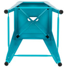 Flash Furniture Tabouret De Bar 24" - Empilable-Sarcelle - Paquet De 4 (4ET3132024TLR)-Croisillon avec capuchons de protection du cadre