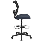 Flash Furniture – WLA277NVYD Tabouret de dessinateur, bleu marine-Dossier courbée ventilé en maille noire