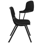 Flash Furniture – Chaise coquille ergonomique rembourrée avec tablette rabattable à gauche, noir (RUTEO101PADLTAB)-Accoudoir-tablette en plastique pour gaucher avec rainure pour crayon