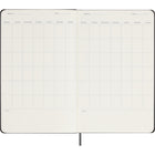 Moleskine - agenda semainier non daté  - 12 mois - grand - noir - couverture rigide - 5 x 8,25 po-Angles arrondis, fermeture à élastique et ruban marque-page assorti