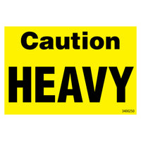 SPC - Étiquette Adhésive  "Caution Heavy" - 2 po x 3 po - Noir Sur Jaune - Paquet de 500-Description de l'étiquette "Caution Heavy "
