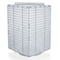 Azar Displays – Présentoir rotatif à panneaux perforés sur 14 côtés, 20 x 14 x 4 (po), translucide (701414-CLR)-Présentoir emboîtable à 4 côtés qui repose sur une base rotative de 12 po de diamètre