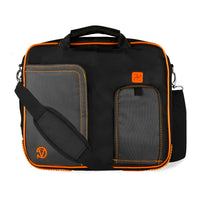 Classic Clamshell Sacoche pour Ordinateur Portable 11,6 po, Noir et Orange-Sacoche polyvalente pour ordinateur portable Comprend des poches pour accessoires pour cartes de visite, stylets, stylets et tablettes ou organisation sans effort.
