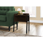 Monarch Specialties - 3593 Table D'Appoint - 23 po H/Espresso/Metal Noir-Dimensions du produit: 23,25 po H x 18,5 po L x 11,75 po P
