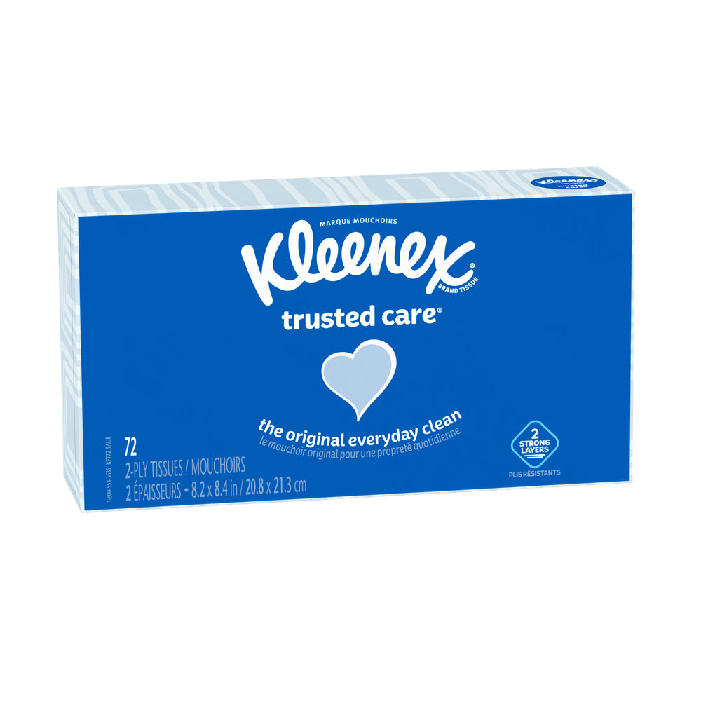 Kleenex - Mouchoirs 2 ply, 72 mouchoirs par boîte plate