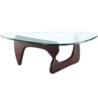 Nicer Furniture - table basse Noguchi - noyer foncé-Plateau en verre trempé 3/4" (19mm)