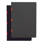 Paper-Oh Cahier Circulo Ligné - Assortie - Paquet de 2-Noir sur Rouge et gris sur orange