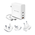 Hyper - HyperJuice Chargeur mural PD 3.1 USB-C/USB-A de 140 W - Blanc-Prend en charge les protocoles PD 3.1, PD 3.0, QC 3.0, PPS pour fournir une charge rapide pour MacBook, iPad, iPhone, PC et appareils Android