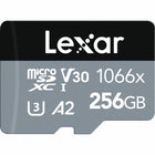Lexar - Professional 1066X MicroSDXC SILVER Series - 256 Go - Noir-Performances de niveau professionnel pour les caméras d'action, les drones ou les smartphones Android