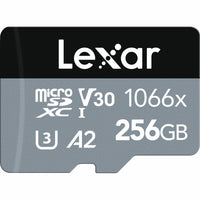 Lexar - Professional 1066X MicroSDXC SILVER Series - 256 Go - Noir-Performances de niveau professionnel pour les caméras d'action, les drones ou les smartphones Android