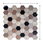 CTG Brands Hexagon Wall Tile, 10" x 10", Grey Stone, 6 Pack-Bricolage facile: il suffit de décoller la pellicule arrière et de coller les carreaux de dosseret auto-adhésifs à l'endroit souhaité sans colle supplémentaire, sans coulis, sans dégats et sans outils spéciaux ni expérience requis
