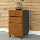 Bush Business Furniture - Classeur mobile à 3 tiroirs Cubix de, cerisier naturel/ardoise-Le tiroir classeur accueille les documents de format lettre, légal, et A4