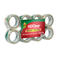 Ruban d’emballage très résistant HD ClearMC de marque DuckMD - 48 mm x 50 m - Transparent - paquet de 8-Ruban d'emballage robuste pour boîtes de poids moyen
