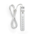 NXT Technologies - Limiteur de tension à 6 prises et 2 ports USB NX54315-CA NX54315, 6 pi, 900 joules, blanc-6 prises de courant standard et 2 ports USB-A (2,4 A)