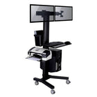 TygerClaw – Support mobile pour moniteur avec support pour PC, 27,6 x 19,7 x 57,1 (po), noir-Support mobile pour PC avec 2 écrans