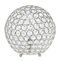 Lampe de table Elegant Designs à paillettes boule de cristal de 10 pouces, chrome-Lampe de table