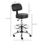 Nicer Interior - chaise de dessin pour salon médical - noire-Dimensions : 25 larg. x 25 prof. x 41 à 47 haut. (po)