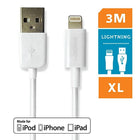 Logiix - Câble Sync & Charge Jolt XL, USB à Lightning, 3 m, blanc-Vous en avez assez des câbles trop courts ? Soyez rassuré grâce au câble Sync & Charge Jolt XL 3M USB à Lightning de Logiix