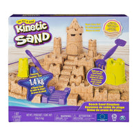 Kinetic Sand – Château de sable de plage -Utilisez les 6 moules à thème de château pour créer des murs, des ponts, des tours et bien plus encore.