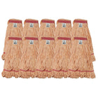 Tête de vadrouille / moppe synthétique de rechange - Bouclée à bandes étroites – Orange – Moyenne-Taille moyenne