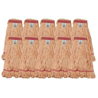 Tête de vadrouille / moppe synthétique de rechange - Bouclée à bandes étroites – Orange – Moyenne-Taille moyenne