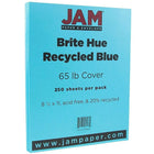 JAM Paper Papier couverture cartonné recyclé Brite Hue lisse, 8 1/2 x 11 po, bleu, 250 feuilles/rame-Bleu