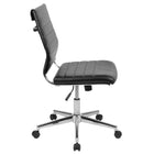 Flash Furniture Chaise De Bureau Pivotante Exécutive Sans Bras Leathersoft-Noir (BT20595MNABK)-Conception à mi-dossier avec barre de cintre au dos