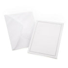 Gartner Studios – Cartes multiusage à bordure métallisée platine, paq./50-Blanc avec garnitures argentées