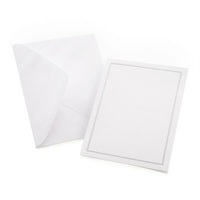 Gartner Studios – Cartes multiusage à bordure métallisée platine, paq./50-Blanc avec garnitures argentées