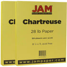 JAM Paper - Papier mat - 8,5" x 11" - 28 lb Chartreuse - 50 feuilles/paquet-Couleur : Jaune Chartreuse | Faites ressortir votre travail avec du papier Colouré de qualité supérieure.