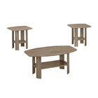 Monarch Specialties - 7927P Ens De Tables - 3Pcs/Taupe Fonce-Table basse : 22 haut. x 16 larg. x 36 prof. (po) Table d'appoint : 20 haut. x 20 larg. x 20 prof. (po)