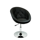 Nicer Furniture - tabouret de meuble-lavabo rond - noir-Rembourrage en similicuir de la plus haute qualité