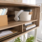 Sauder La Collection Portage Park Surmeuble - Finition Kiln Acacia (426281)-Base metallique durable.