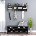 Prepac – Banc à compartiments pour le rangement de chaussures BSS-60220, 60 po, noir-Ce banc de style transitionnel est parfait pour l'entrée, le vestibule, la salle de rangement ou la chambre à coucher