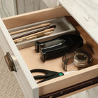 Sauder 59"W La Collection Barrister Lane Bureau Ministre - Finition White Plank-   Assemblage rapide et facile avec le système de tiroir T-lock breveté