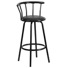 Flash Furniture – Tabouret de bar en vinyle avec dossier couronne, 30 po, noir-À hauteur de bar