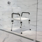 Flash Furniture Chaise De Bain Et Douche Réglable série HERCULES-Quick Release-Blanc (DCHY3523LWH)-Tabouret approuvé par la FDA
