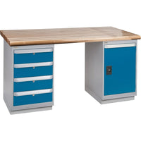 Kleton - Établis Préconçus, Porte & Tiroirs, Cap 2500 Lb, 60po La X 24po P, 34po H-Capacité 2500 lb