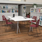 Flash Furniture - Chaise empilable bourgogne de la série HERCULES à dossier ventilé et à base traîneau enduite de poudre noire-Garantie à vie limitée sur le cadre