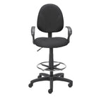Staples – Tabouret à hauteur extensible, avec accoudoirs, noir-Capitonnage en tissu noir résistant à l'usure