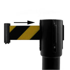 Wamaco Stanchion Post avec 6' Ceinture rétractable, Noir/Jaune-Hauteur 36,5 po, base 12,5 po