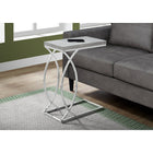 Monarch Specialties - 3185 Table D'Appoint - Gris Ciment Et Metal Chrome-Base en métal chromé pour un look contemporain Peut-être utilisé comme table de snack ou comme table de bout