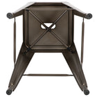 Flash Furniture Tabouret De Bar 30" - Empilable-Gun Metal Gris - Paquet de 4 (4ET3132030GNR)-Croisillon avec capuchons de protection du cadre
