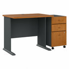 Bush Business Furniture - Bureau 36 po avec classeur mobile Cubix de, cerisier naturel/ardoise-L’ensemble comprend : un bureau 36L x 27P et un classeur mobile à 3 tiroirs